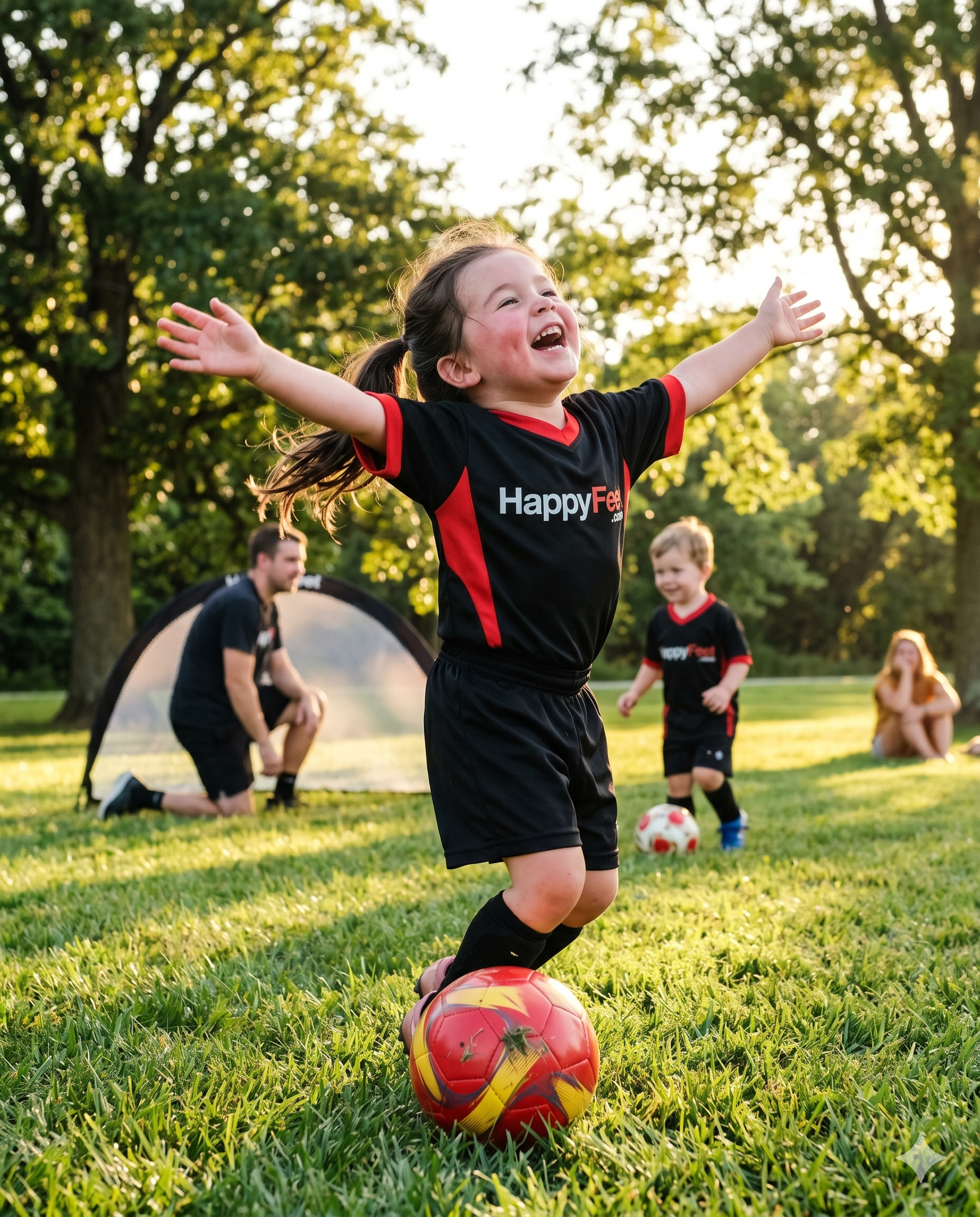 Toddler expressing big emotions during a HappyFeet soccer class — social-emotional learning through play in Kansas City